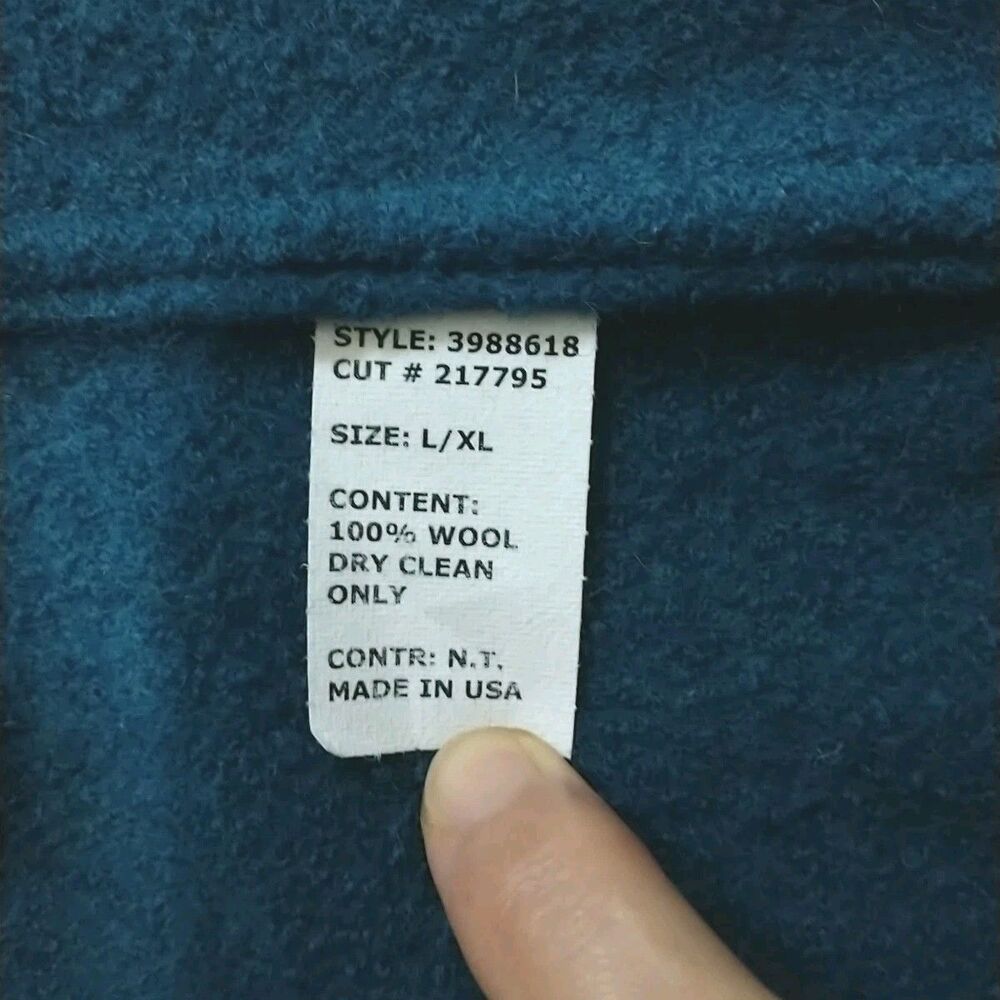 Cut Loose Open Front Coat Womens L XL Blue Teal Boiled Wool Shawl Collar Pockets - Picture 6 of 6